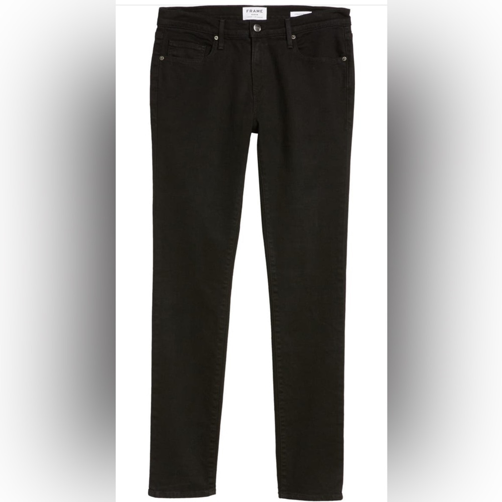 FRAME L'Homme Skinny Fit Jeans in Noir Size 28